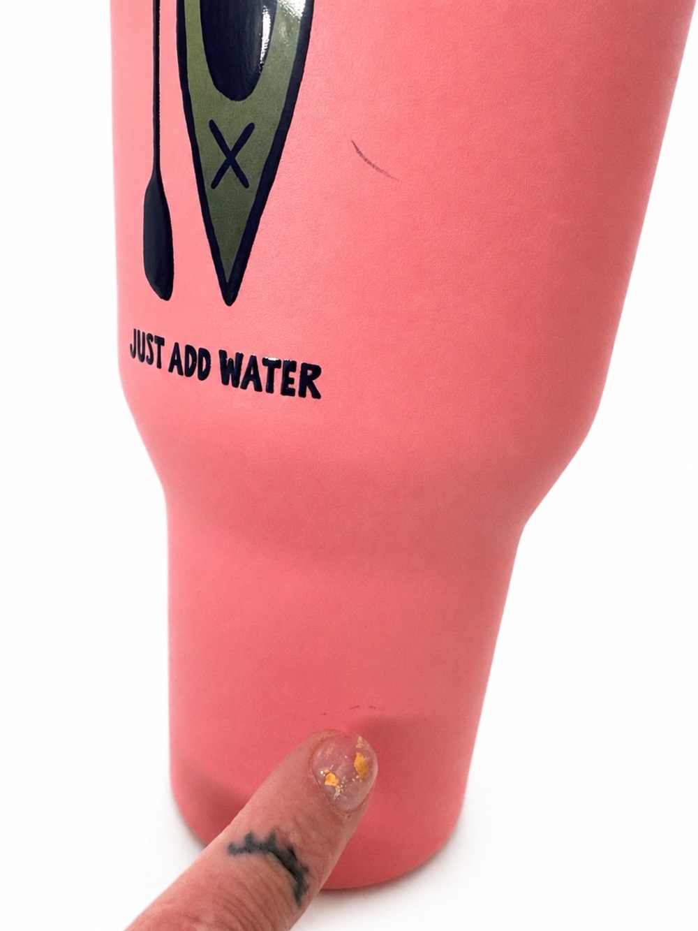 Life Is Good 32oz Tumbler Insulated Thermos Mug Pink Just Add Water Cup Handle - Picture 7 of 7